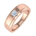 thumbnail image 1 of 1/5 Carat Channel Set Unisex Diamond Solitaire Wedding Ring Band in 14K Rose Gold (Ring Size 8.5), 1 of 6