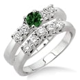 thumbnail image 1 of 1.5 Carat Classic 6mm Round Cut Diamond Moissanite Five Stone Bridal Set on 10k White Gold, 1 of 2