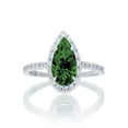 thumbnail image 1 of 1.5 Carat Classic Pear Cut Emerald With Diamond Celebrity Engagement Ring on 10k White Gold, 1 of 2