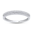 thumbnail image 1 of 1/5 Carat (Cttw) Round Cut White Natural Diamond 3-Row Wedding Anniversary Band Ring In 14k Solid White Gold (I-J Color, I2-I3 Clarity, 0.20 Cttw) Ring Size-8, 1 of 1