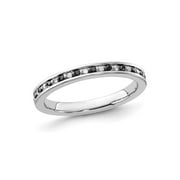 GEM AND HARMONY 1/5 Carat (Ctw) Black & White Diamond Wedding Band Ring in Sterling Silver