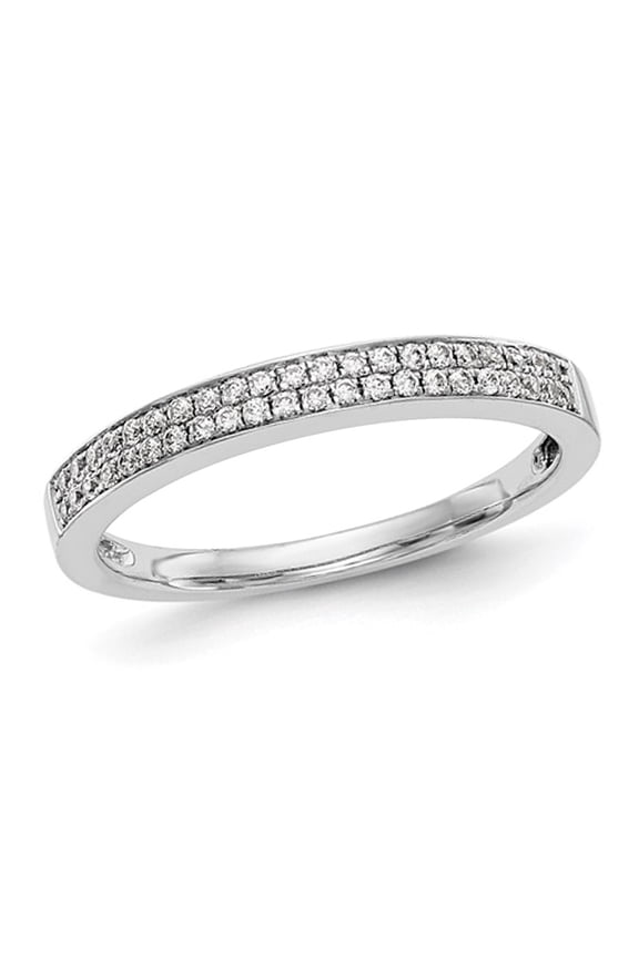 1/5 Carat (Ctw) Diamond Micro Pave Band Ring in 14K White Gold (Size 7) for Women