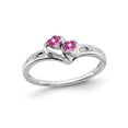 thumbnail image 1 of 1/5 Carat (Ctw) Lab-Created Pink Sapphire Twin Heart Ring in 14K White Gold for Women, 1 of 5