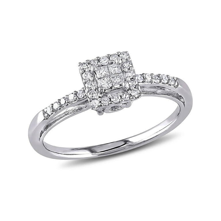 10K White Gold Princess Cut Diamond 1/5 CTW Engagement Ring 10K White Gold Princess Cut Diamond 1/5 CTW Engagement Ring