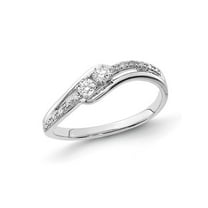 1/5 Carat (Ctw) Two Stone Curved Diamond Ring in Sterling Silver