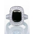 thumbnail image 1 of 1.5 Carat Cushion Cut Black Diamond and Diamond Halo Vintage Engagement Ring for Women on 10k White Gold, 1 of 2