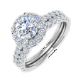thumbnail image 1 of 1.5 Carat Diamond Bridal Ring Band Set in 14K White Gold (Ring Size 7.75), 1 of 5