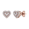 thumbnail image 1 of 1/5 Carat Diamond Heart Shaped Stud Earrings in 10K Rose Gold, 1 of 5