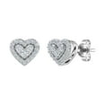 thumbnail image 1 of 1/5 Carat Diamond Heart Shaped Stud Earrings in 10K White Gold, 1 of 5