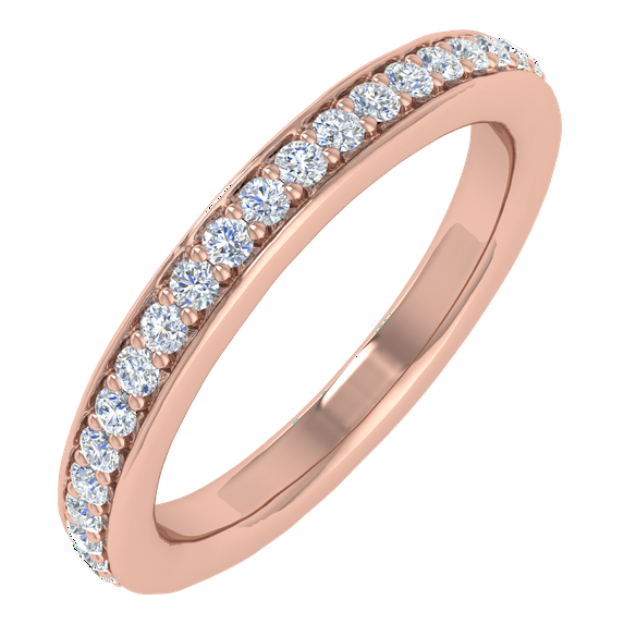 1/5 Carat Diamond Wedding Band Ring in 14K Rose Gold(Ring Size 10.25) (I1-I2 Clarity)