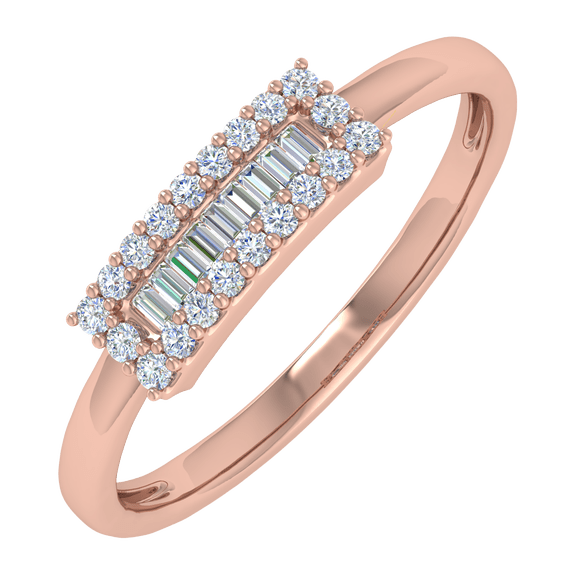 1/5 Carat Diamond Wedding Band Ring in 14K Rose Gold (Ring Size 10)