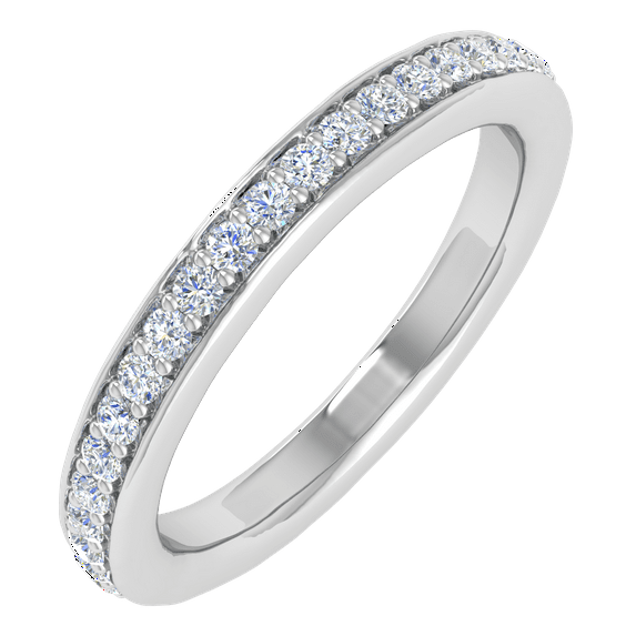 1/5 Carat Diamond Wedding Band Ring in 14K White Gold(Ring Size 5.5)