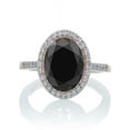 thumbnail image 1 of 1.5 Carat Huge Black Diamond and Diamond Halo Classic Engagement Ring on 10k Rose Gold, 1 of 2