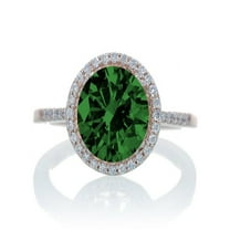 1.5 Carat Huge Emerald and Diamond Halo Classic Engagement Ring on 10k Rose Gold