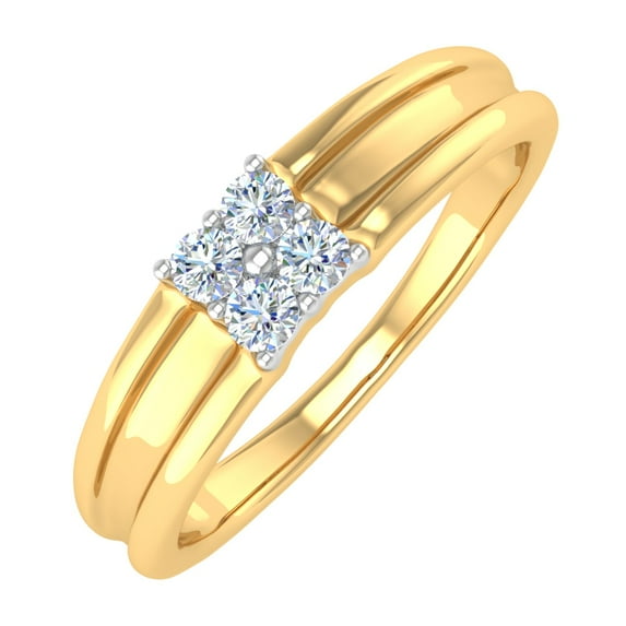 1/5 Carat Men's Diamond Wedding Band Ring in 14K Yellow Gold (Ring Size 9.5) (SI1-SI2 Clarity)