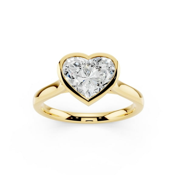 1.5 Carat Moissanite Heart Promise Ring for Women in 14K Yellow Gold Plated S925 Silver D Color VVS1 Engagement Ring Gift Size 7