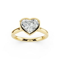1.5 Carat Moissanite Heart Promise Ring for Women in 14K Yellow Gold Plated S925 Silver D Color VVS1 Engagement Ring Gift Size 7