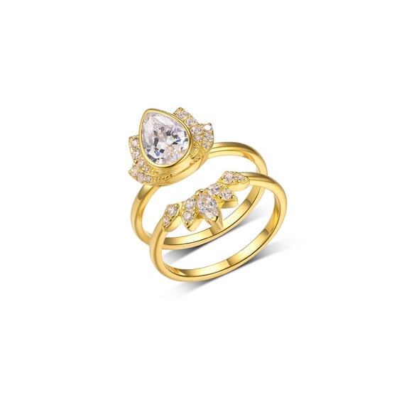 1.5 Carat Moissanite Ring Set 925 Sterling Silver Moissanite Bridal Set for Women D Color VVS1 Clarity Gold Wedding Rings for Women Size 5-9