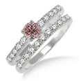 thumbnail image 1 of 1.5 Carat Morganite & Diamond Elegant Bridal Set on 10k White Gold, 1 of 2