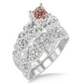 thumbnail image 1 of 1.5 Carat Morganite & Diamond Infinity Floral Antique Bridal setRound cut diamond on 10k White Gold, 1 of 3