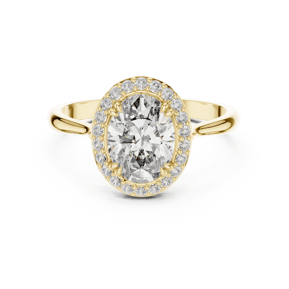 1.5 Carat Oval Cut Moissanite Diamond Halo Ring for Women, 14K Gold Plated Silver Luxury Design Engagement Proposal Ring For Her