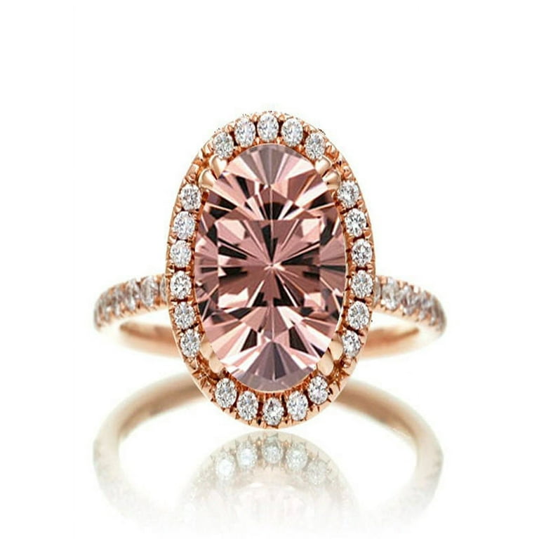 14k White Gold Oval Morganite & 1/5 CTW Diamond Halo Ring 14k White Gold Oval Morganite & 1/5 CTW Diamond Halo Ring
