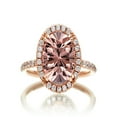 thumbnail image 1 of 1.5 Carat Oval cut Vintage Morganite and Diamond Engagement Ring on 10k Rose Gold, 1 of 2