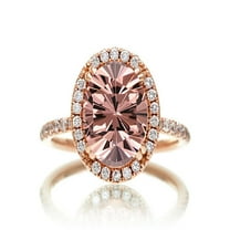 1.5 Carat Oval cut Vintage Morganite and Diamond Engagement Ring on 10k Rose Gold