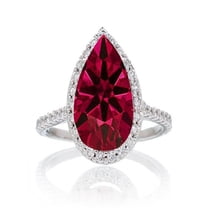 1.5 Carat Pear Cut Ruby Halo Desiger Engagement for Woman on 10k White Gold