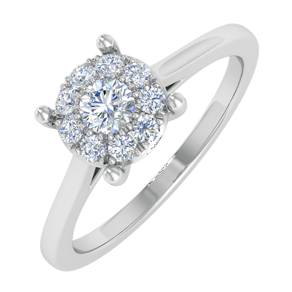 1/5 Carat Prong Set Diamond Engagement Ring in 14K White Gold (Ring Size 10.75)