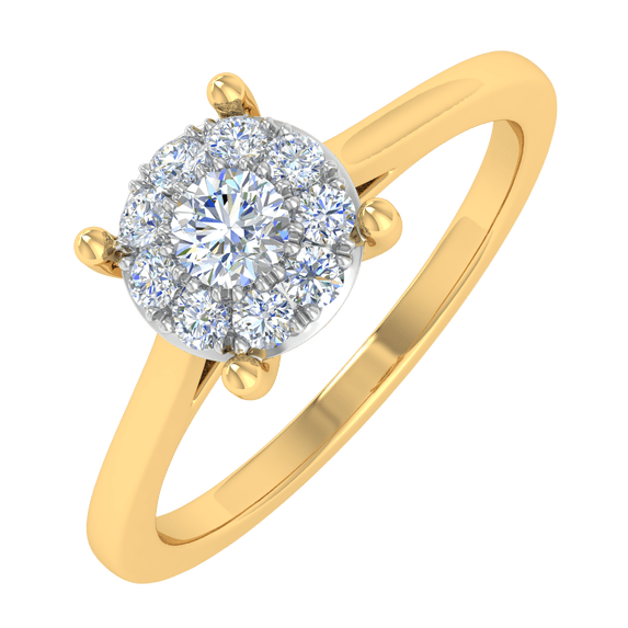 1/5 Carat Prong Set Diamond Engagement Ring in 14K Yellow Gold (Ring Size 5.75) (I1-I2 Clarity)