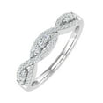 thumbnail image 1 of 1/5 Carat Prong Set Diamond Twisted Wedding Band Ring in 10K White Gold (Ring Size 7.25) (I1-I2 Clarity), 1 of 6