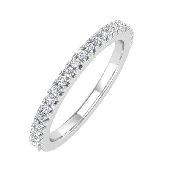 1/5 Carat Prong Set Diamond Wedding Band Ring in 14K White Gold (Ring Size 8.5) (I1-I2 Clarity)
