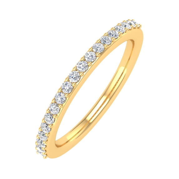 1/5 Carat Prong Set Diamond Wedding Band Ring in 14K Yellow Gold (Ring Size 9) (I1-I2 Clarity)
