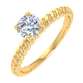 thumbnail image 1 of 1/5 Carat Prong Set Solitaire Diamond Engagement Ring Band in 14K Yellow Gold (Ring Size 4.5), 1 of 5