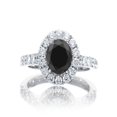thumbnail image 1 of 1.5 Carat Round Classic Halo Black Diamond and Diamond Engagment ring on 10k White Gold, 1 of 2