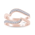 thumbnail image 1 of 1/5 Carat Round Cut Lab Created Moissanite Diamond Enhancer Guard For Engagement Wedding Ring In 14K Rose Gold Plated 925 Sterling Silver (Color : G-H, Clarity : VVS1, 0.20 Cttw) Size - 6.5, 1 of 7