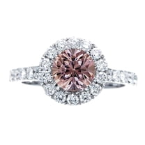 1.5 Carat Round Cut Real Morganite Engagment Ring With 18K White Gold Plating, Promise Ring, Anniversary Ring