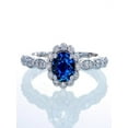 thumbnail image 1 of 1.5 Carat Round Cut Sapphire and Diamond Flower Vintage Engagement Ring in 14k White Gold Sapphire and diamond engagement ring, 1 of 2