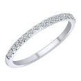 thumbnail image 1 of AFFY 1/5 Carat Round Cut White Natural Diamond Half Eternity Wedding Band Ring In 14k Solid White Gold (0.20 Cttw) Ring Size-10, 1 of 1
