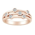 thumbnail image 1 of AFFY 1/5 Carat Round Cut White Natural Diamond Three Row Bubbels Engagement Ring In 14k Solid Rose Gold (0.2 Cttw) Ring Size-6, 1 of 1
