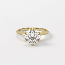 1.5 Carat Round Moissanite 6 Prong Solitaire Engagement Ring 14k Yellow Gold Plated Wedding Ring for Women