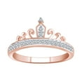 thumbnail image 1 of AFFY 1/5 Carat Round Shape White Natural Diamond Crown Ring In 10K Solid Rose Gold-Ring Size-9, 1 of 1