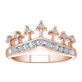 thumbnail image 1 of AFFY 1/5 Carat Round Shape White Natural Diamond Curved Crown Band Ring In 10K Solid Rose Gold (0.20 Cttw)-Ring Size-9.5, 1 of 1