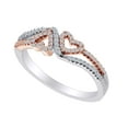 thumbnail image 1 of AFFY 1/5 Carat Round Shape White Natural Diamond Double Heart Promise Ring In 10K Two Tone Gold (0.20 Cttw)-Ring Size-10, 1 of 2