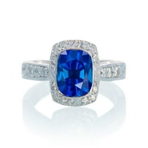 1.5 Carat Round Vintage Moraganite and Diamond Halo Wedding Ring on 10k White Gold