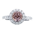 thumbnail image 1 of 1.5 Carat Round cut Real Morganite Engagment ring with 18k Gold Plating, 1 of 3
