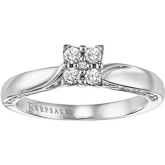1/5 Carat T.W. Diamond 10K White Gold "Enchanted" Women's Engagement Ring by Keepsake
