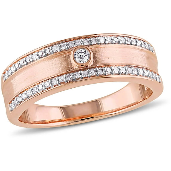 1/5 Carat T.W. Diamond 10kt Rose Gold Two-Row Wedding Band