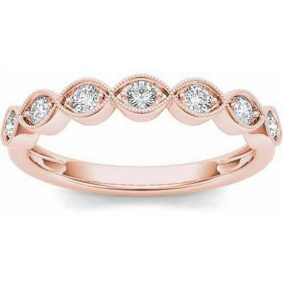 1/5 Carat T.W. Diamond 14kt Rose Gold Wedding Band